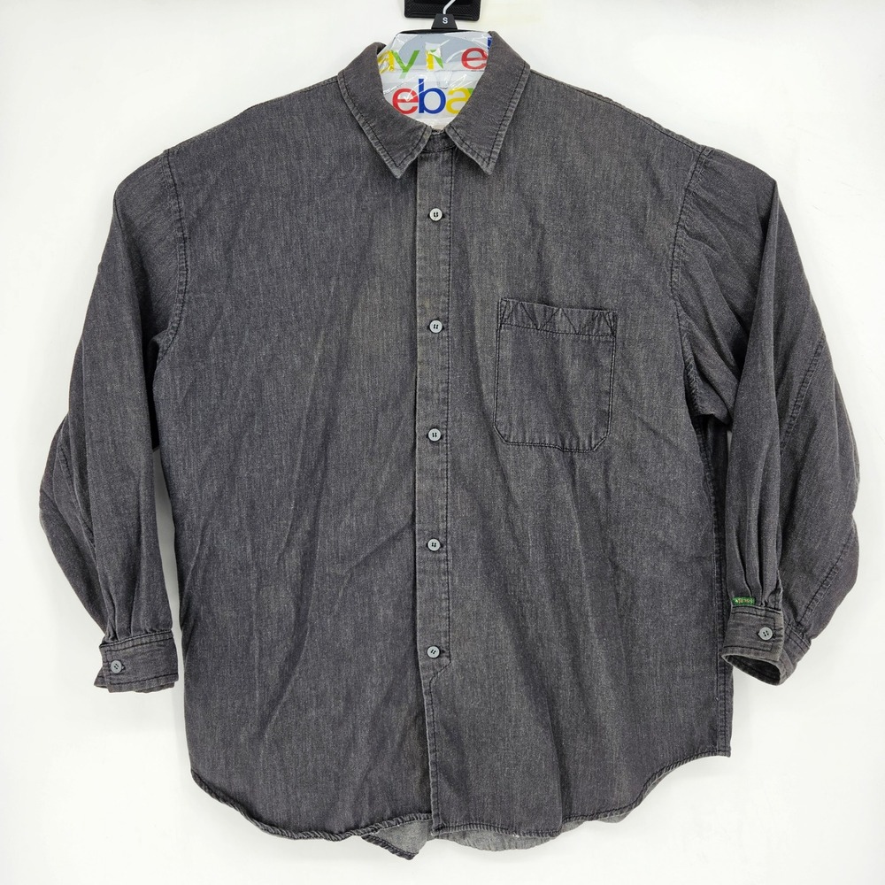Vintage Gene Ewing Shirt‎ Mens Large Black Button Up Long Sleeve Casual Preppy